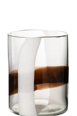 Potten En Vazen|ohgreen Vaas iggy glas wit/bruin small