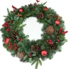 Kerstkransen En Guirlandes Kunststof|ohgreen Victoria garland cones & red deco mat l180cm