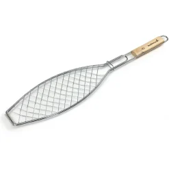 Accessoires En Onderhoud|Ecocheques|ohgreen Visgrill uit chroom en hout 66x14cm FSC 100%