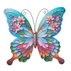 Decoratie|ohgreen Vlinder met bloemen wand decoratie 29,5x32,5cm