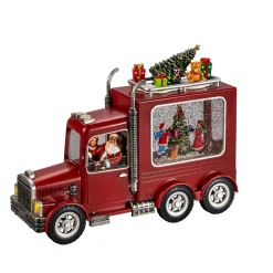 Deco Verlichting Binnen|ohgreen Waterspinner truck met kerstman led warmwit voor binnen