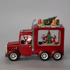 Deco Verlichting Binnen|ohgreen Waterspinner truck met kerstman led warmwit voor binnen