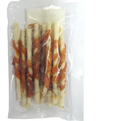 Hond Voeding|Werelddierendag|ohgreen Witte buffelhuid rollstick 13 cm. met kip, 10-pack