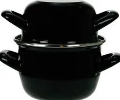Koken|ohgreen Zwarte mosselpot Ø18 cm geschikt voor inductie