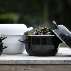 Koken|ohgreen Zwarte mosselpot Ø18 cm geschikt voor inductie